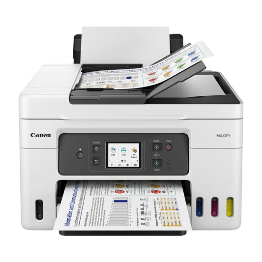 Impresora Canon MAXIFY GX4010 Multifuncional Color Tinta Continua MegaTank - Impresión, Copia, Escaneo y Fax - WiFi / LAN / USB - Dúplex Automático - Pantalla LCD 2.7" | 18 ppm Negro / 13 ppm Color